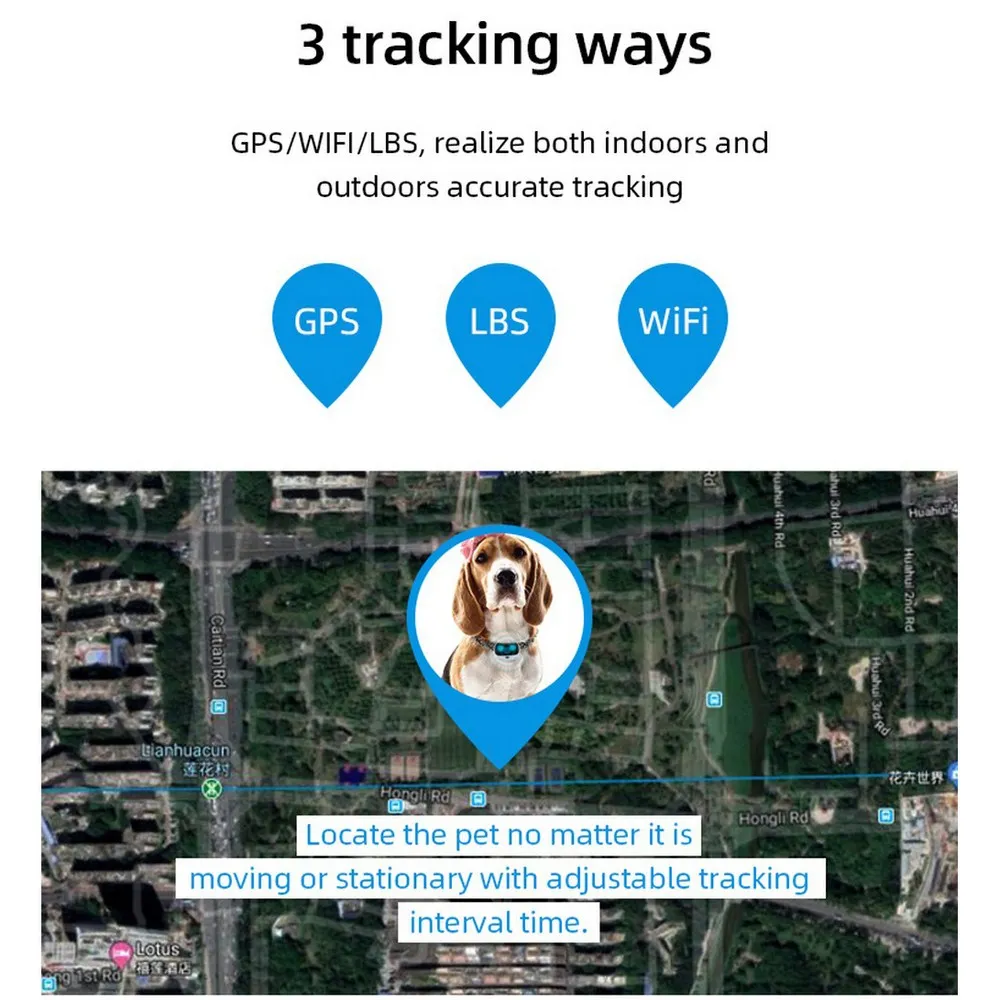 Pet Tracker com localizador GPS, 4G SIM,