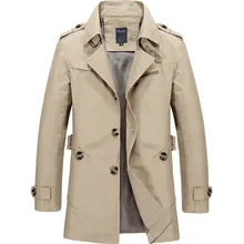 Осенний Тренч, мужской Тренч из хлопка, мужская верхняя одежда, модное повседневное длинное пальто, мужские длинные куртки размера плюс 5XL