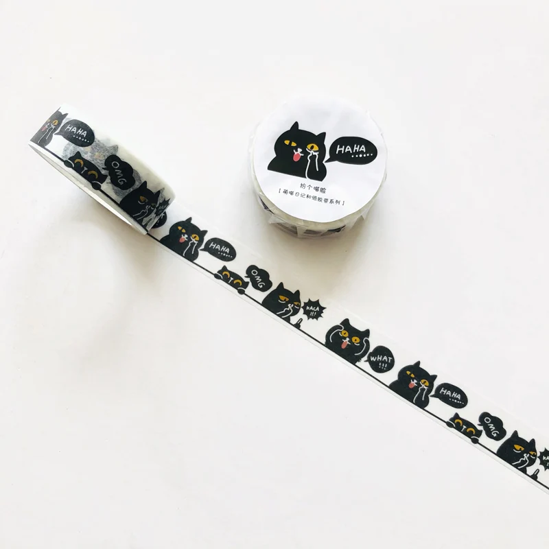 15mm*5m Cute Black and white cat claw Journal Washi Tape Adhesive Tape DIY  Scrapbooking Sticker Label Masking Tape