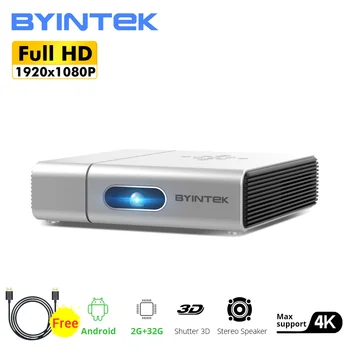 

BYINTEK U50 Full HD 1080P lAsEr LED DLP Mini 3D 4K Android Smart Wifi Portable Projector Proyector for Smartphone Cinema