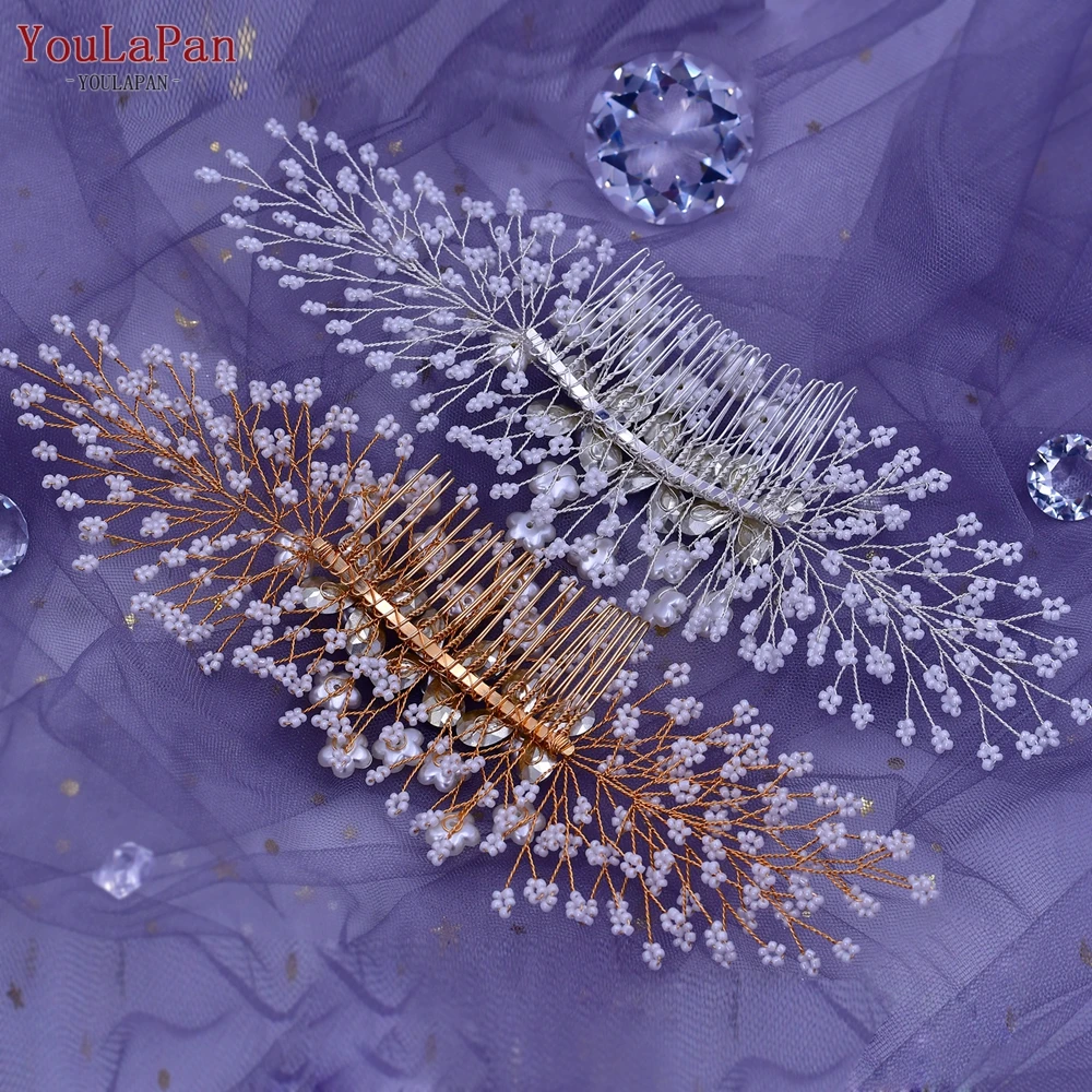TOPQUEEN HP279 Wedding Hair Clip Elegant Woman Hairpins Bridal Comb Crystal Bridesmaid Headdress Pageant Headwear Hair Jewelry