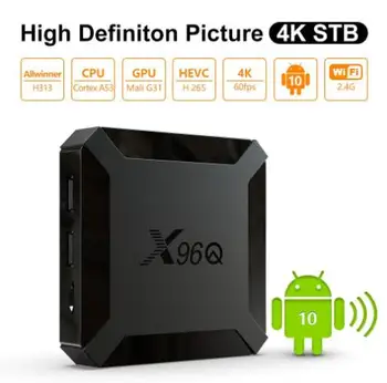 

5pcs X96Q 4K Android 10.0 Smart TV Box 1GB 8GB/2G 16G Quad Core H313 HD WIFI Media Player