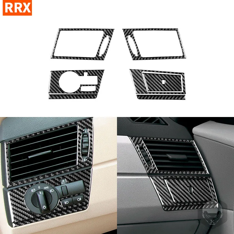 

For BMW X3 E83 2004 2005 2006 2007 2008 2009 2010 Carbon Fiber Sticker Headlight Fog Lamp Switch Panel Air Outlet Frame Car Trim