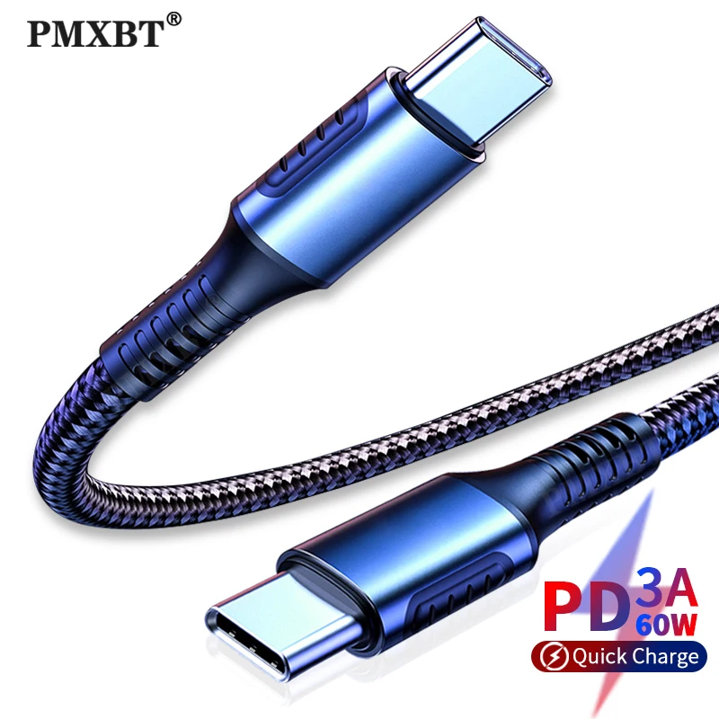 

USB Type C PD Cable for Samsung S10 S9 60W 3A Fast USB Charging Type-C Charger Data Cable for Xiaomi Redmi note 8 pro USB-C Wire