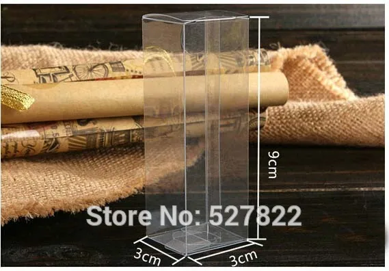 

100pcs 3x3x9cm Wholesale Spot PVC Clear Plastic Box Display Fruit Boxes Toy Gift Car Models Display Box Free Shipping