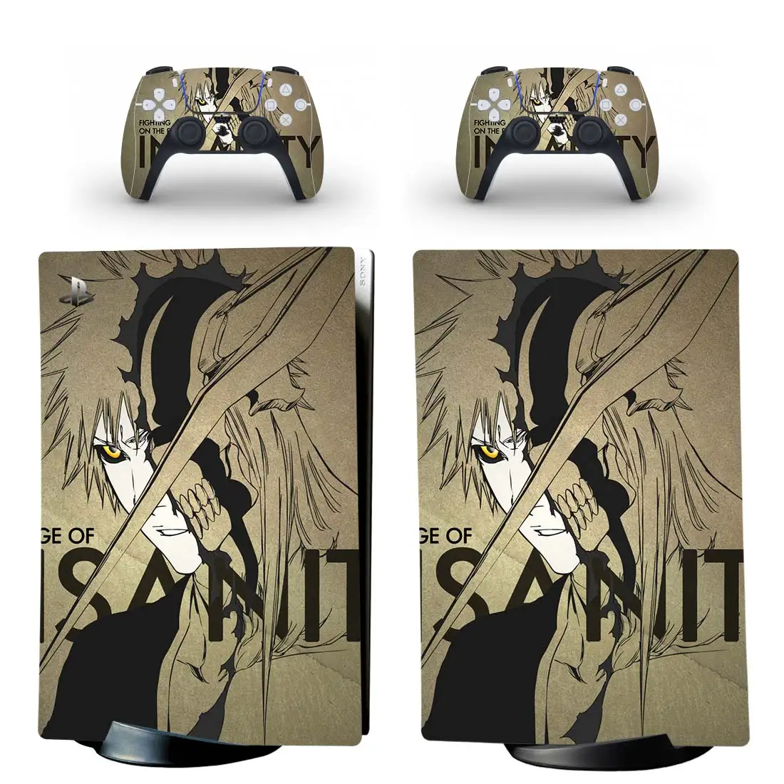 Amazoncom Toxxos PS5 Skin  Disc Edition Anime Console and Controller  Accessories Cover Skins PS5 Controller Skin Gift ps5 Skins for Console Full  Set Orange ps5 Skin  Video Games