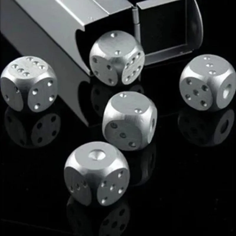 5pcs Stainless Steel Whisky Dice Stones Ice Cubes Bucket Reusable Chilling  for Whiskey Wine Keep Your Drink Cold Longer