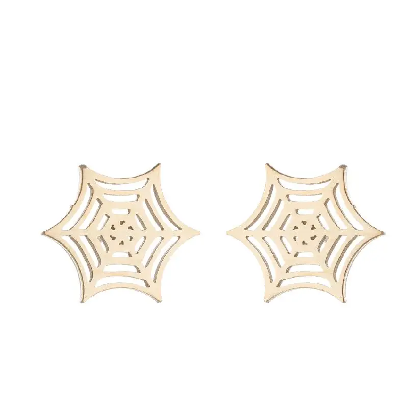 Minimalistischen Edelstahl Schneeflocke Ohrringe Frauen Weihnachten Schmuck Mode Schädel Leichter Spinne Web Ohr Piercing Mädchen Brinco – Detail 5