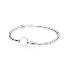 Аутентичный 925 пробы серебряный Moments Подпись W застежка браслет в европейском стиле Подходит для женщин шарик шарм браслет подарок DIY ювелирные изделия