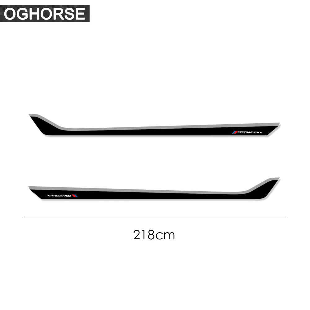 2pcs Car Styling Body Door Side Stripes Skirt Decal Stickers for BMW 6 Series GT 6gt G32 Gran Turismo Accessories Black-Grey
