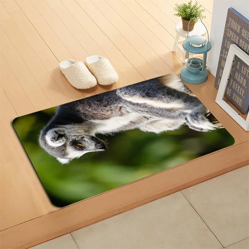 Custom Lemur Animal Doormat Floor/Bath/Kitchen/Beach Mat Flannel Sponge Fabric 3D Printed Shaggy Decoration For Bedroom - Цвет: 13