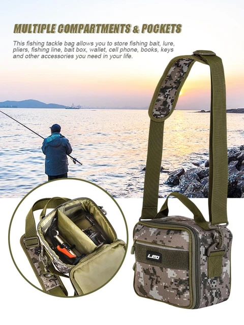 Small Square Bag Fishing Backpack Fishing Tackle Bag Green Digital  Camouflage Fishing Reel Fishing Accessory Bag