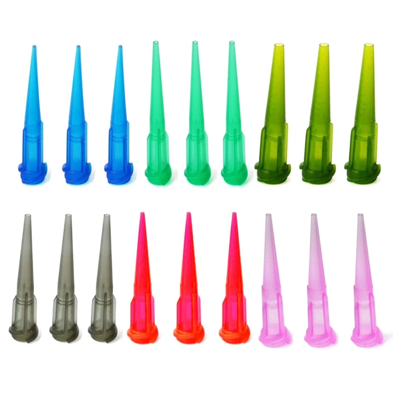 100pcs TT Tapered Tips Solder Paste Adhesive Glue Dispensing Needle Plastic Conical Tapered Tips 14-25GA welding rods for sale