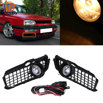 

POSSBAY Halogen/LED Car Fog Light Assembly Daytime Running Driving Fog Lamps for 1993/1994/1995-1998 VW Golf Jetta Models Only