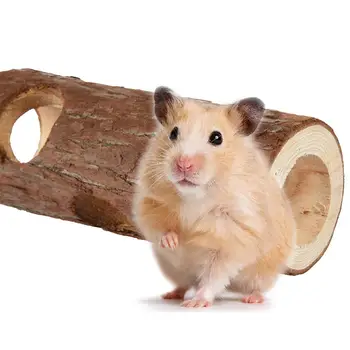 

Hamster Sports Tunnel 100% Natural Wooden Hamster Toy Forest Hollow Tree Activity Tube Chinchilla Hamster Molar Chew Tube Toy