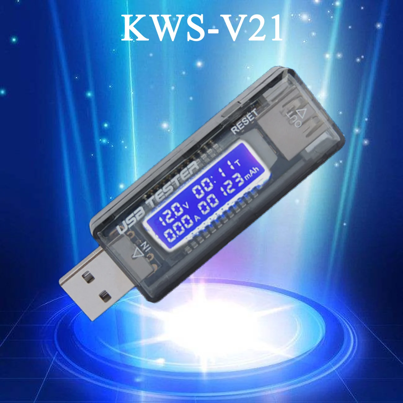 KWS-V20/V21 USB ток напряжение емкость тест er вольт ток зарядное устройство емкость тест er метр Мобильный детектор уровня мощности тест батареи - Цвет: KWS-V21