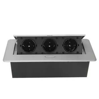 

All Aluminum Panel EU Standard Up Floor Socket 3 Way Electrical Outlet Modular Combination Customized Available