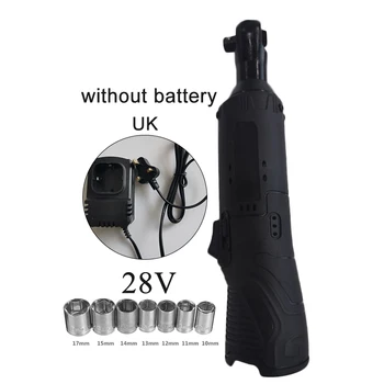 

28V 90nm 3/8 Rechargeable Ratchet Wrench Right Angle Handle Workshop Power Tool