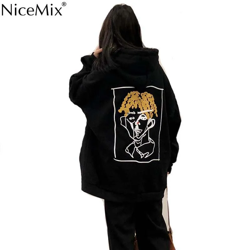 Осенняя Толстовка NiceMix в стиле Харадзюку Женская милая с принтом свободные