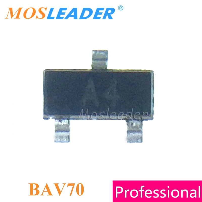 Mosleader BAV70 SOT23 3000 шт 70V 0.2A 200mA двойной поверхностный переключатель диода Сделано в