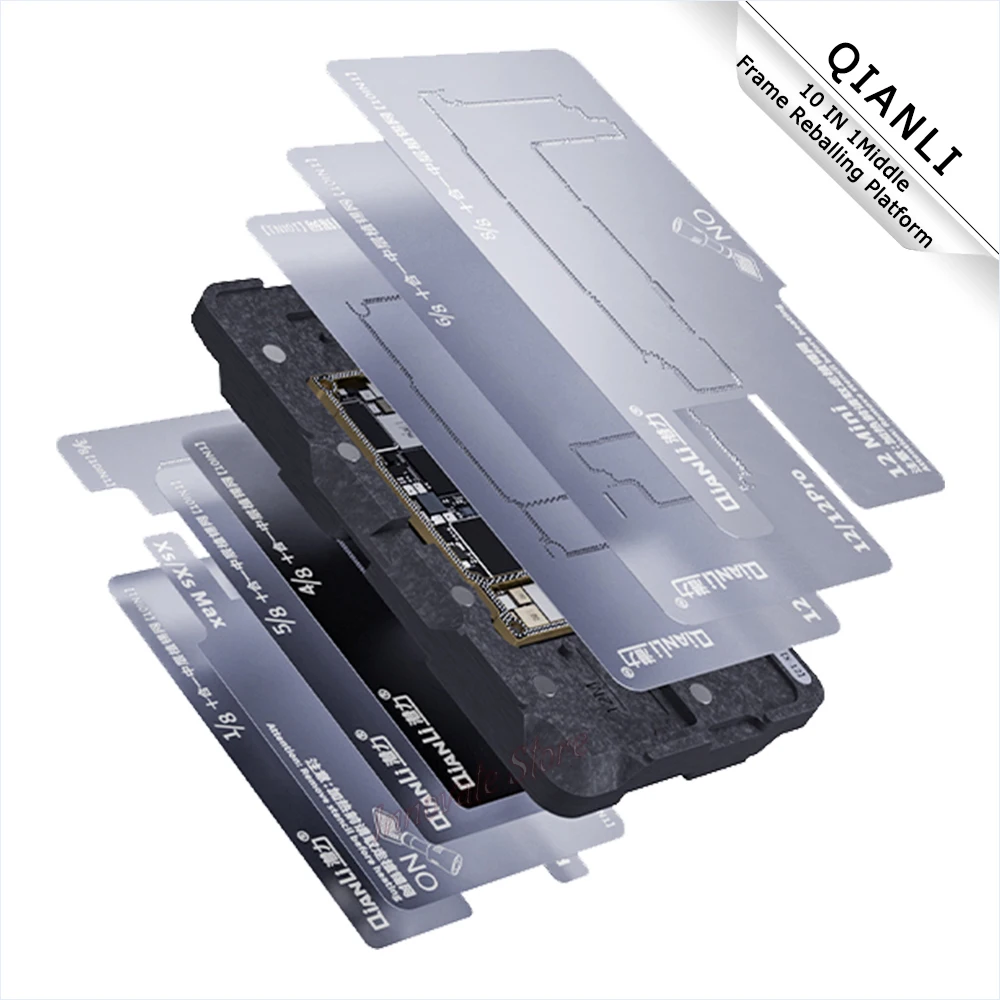 QIANLI Middle Frame Reballing Platform 10 In 1 For IP X 11 12 Groove Design Stable Motherboard Tin Planting Repair Tool hole saw set Tool Sets