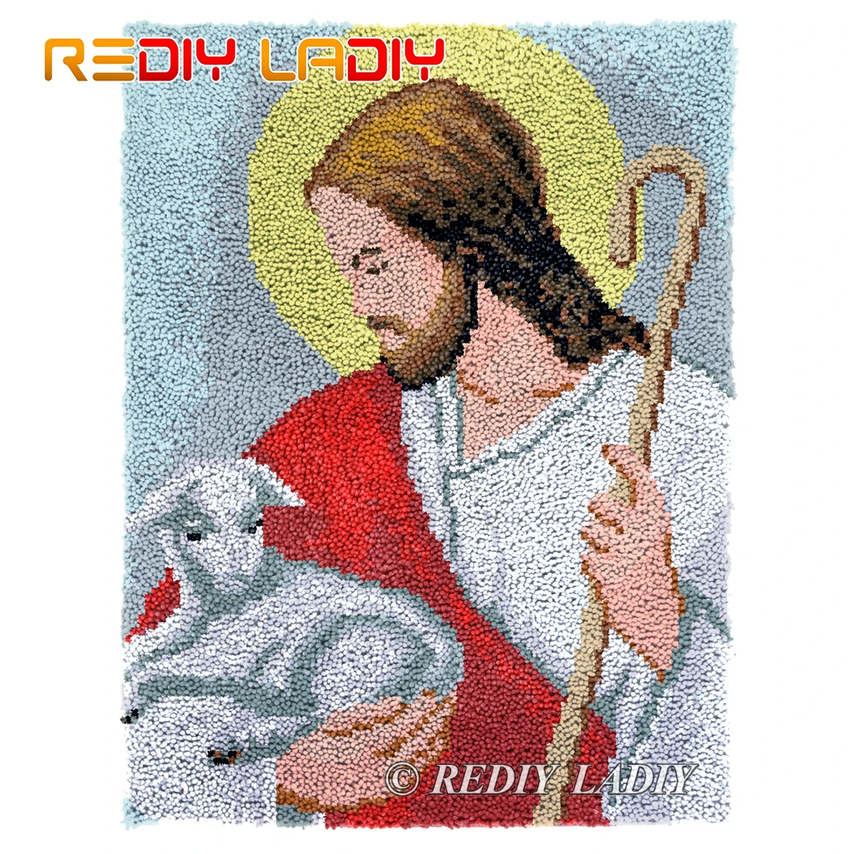 Latch Hook Rug Shepherd Jesus Plush Tapestry Kit Crochet Cushion Mat