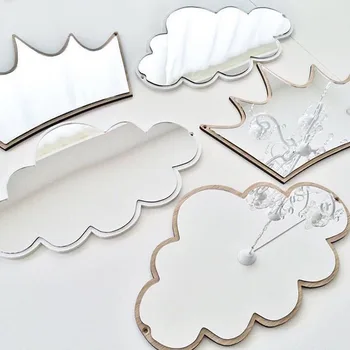

Nordic Wall Home Decoration Mirror Kid Shower Cloud Swan Rabbit Crown Bat Bow Mickey Unicorn Acrylic Mirror Bedroom Bathroom Art