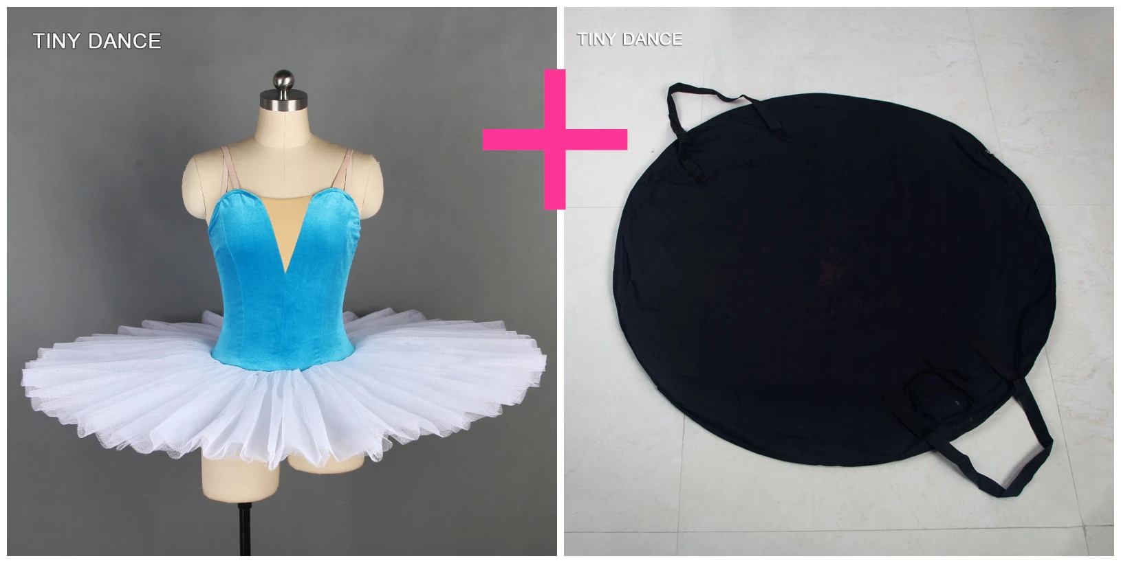 tutu and black bag Предварительно профессиональная балетная танцевальная юбка-пачка, эластичный бархатный лиф с v-образным вырезом, балетная плиссированная пачка для девочек и женщин, 11 размеров, BLL093 - Цвет: tutu and black bag