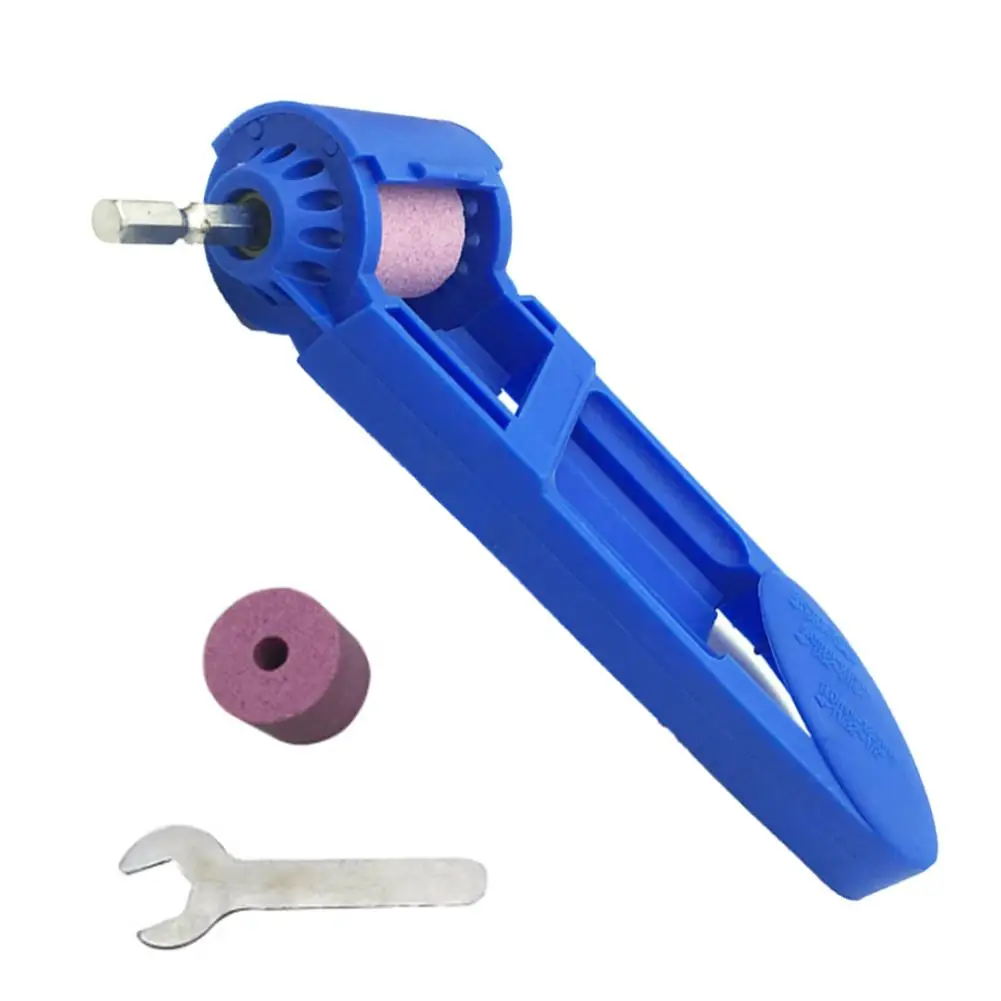 Corundum Wheel Portable Drill Bit Sharpener Grinding Tool With Wrench Spanner