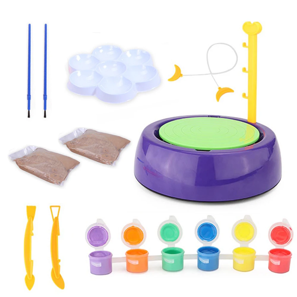 

Mini DIY Handmade Electric Ceramic Pottery Machine Kids Craft Toys for Pottery Wheels Arts Crafts Early Educational Plaything