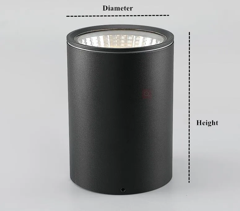 Waterproof Ip65 Round high power led ceiling lamp surface mounted 7W 12w 20w 30w COB ceiling light AC90-265V RA>90