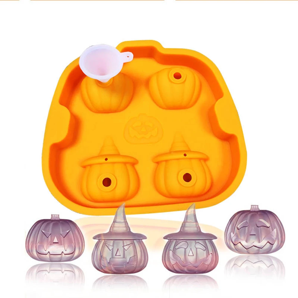 Хэллоуин силиконовая для кубиков льда прессформы бар Прохладный 3D шоколадный