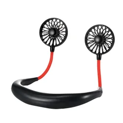 Mini usb portátil led ventilador pescoço neckband com bateria recarregável pequeno ventilador de mesa portátil sala ar condicionado