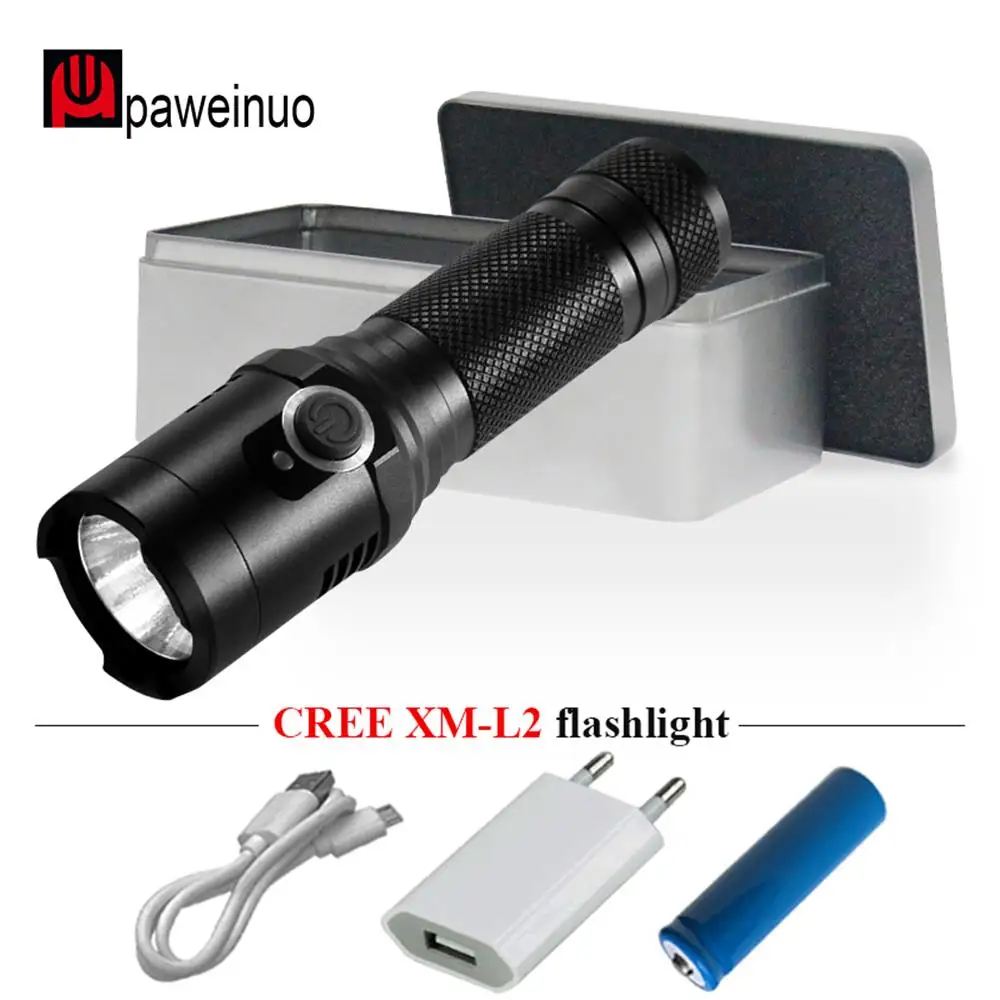 

High power led flashlight cree xm l2 usb charger rechargeable flashlight torch waterproof led strong magnet 18650 for police
