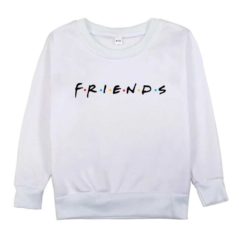 Модная детская толстовка с надписью «Friends»; теплые зимние футболки с длинными рукавами для маленьких мальчиков и девочек; футболки для подростков; Felpe Ragazzo