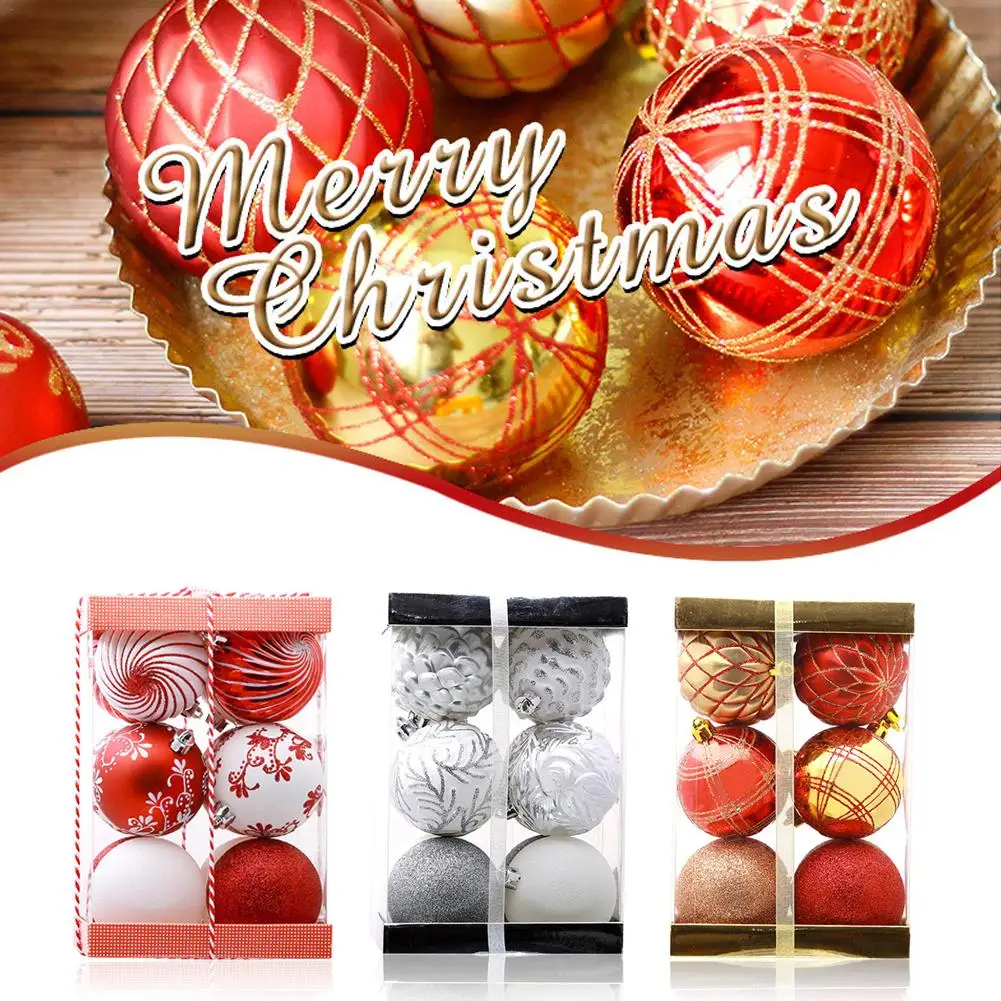 668.81руб. 32% СКИДКА|12 шт. 7 см инновационные пластиковые красные Белые Рождественские шары ручной работы Рождественская елка кулон декоративные украшения-in Кулоны и подвески from Дом и животные on AliExpress 