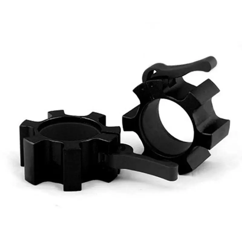 Черный Алюминиевые воротники для штанги с фиксацией спиннинга зажим для веса штанги для гантелей быстросъемный подъемный фиксатор, набор воротников для подъемов - Цвет: Черный