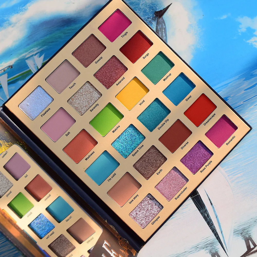 24 цвета благородные матовые тени для век с единорогом мощная палитра блеск