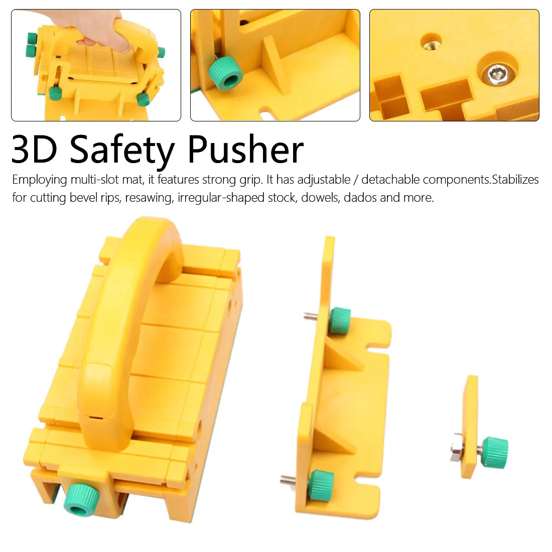 

3D Safety Pusher Woodworking Flip Table Saw Vertical Milling Planer Saw Pusher Safety Feeder