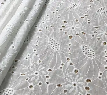 

Sunflower Cotton Fabric, Off White Cotton Lace Fabric, Hollowed Fabric By The Yard 53" Wide