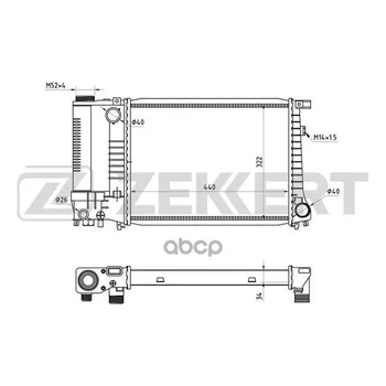 

Radiator OHL. DV. BMW 3 (E30 E36) 87- 5 (E34) 88-zekkert art. mk-1001