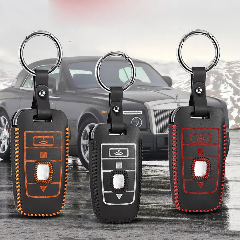 

For Rolls-Royce Car Remote Key Bag Case Cover Fob Holder Chain