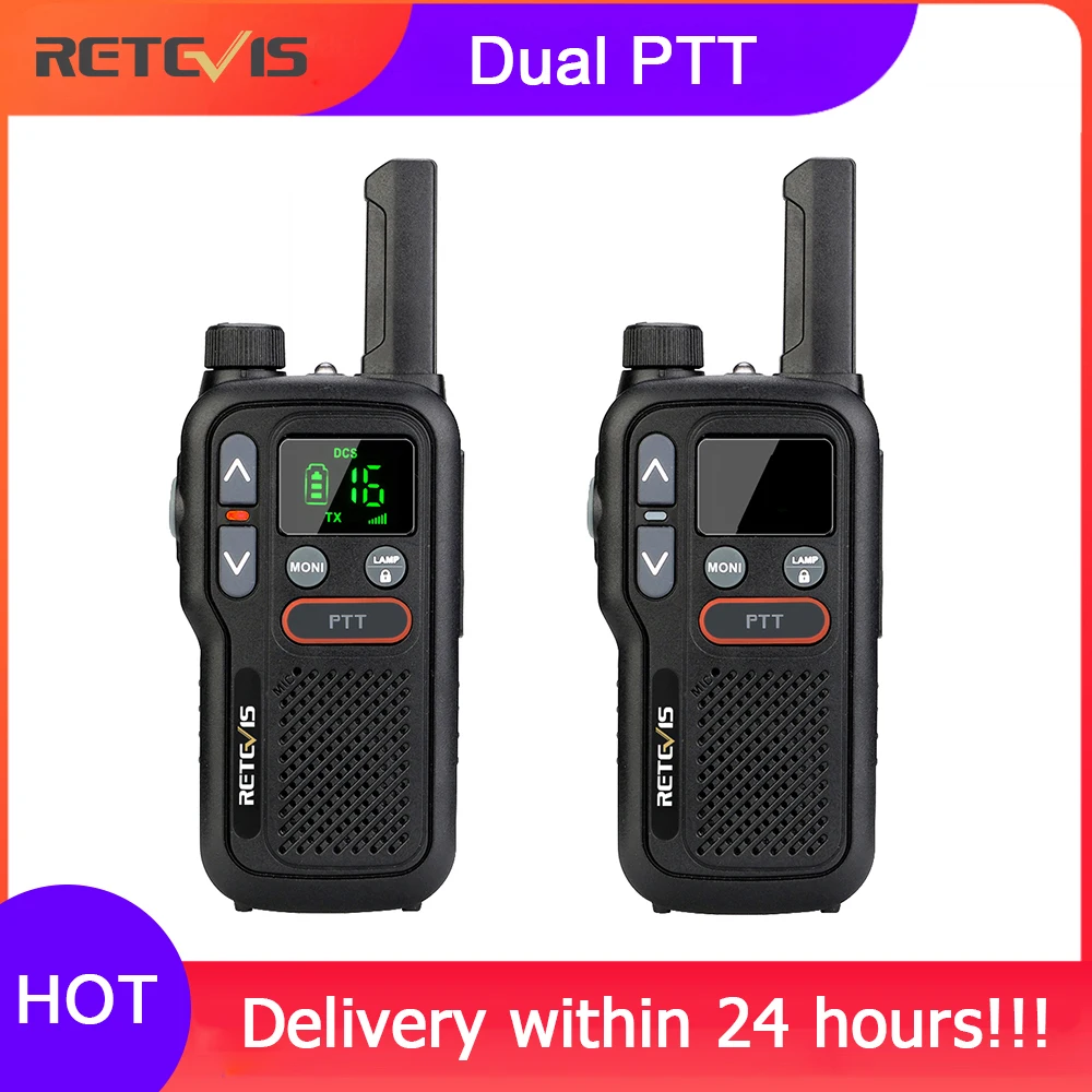 Портативная рация Retevis RB618 перезаряжаемая 2 шт. двойная PTT USB зарядка PMR446