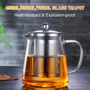 

Heat Resistant Glass Teapot Stainless Steel Tea Infuser Heated Container Tea Pot Teapots Filter Tea Set Teapot For Brewin Tea