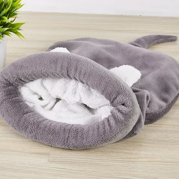 

Cartoon Plush Pet Sleeping Bag Bed Warm Kennel Soft Winter Warm Animal Mat Cushion House Sleep Bed
