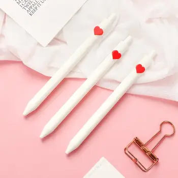 

JIANWU Creative Simplicity kawaii LOVE Gel Pen Student Stationery Writing heart-shaped pen journal supplies 0.5mm