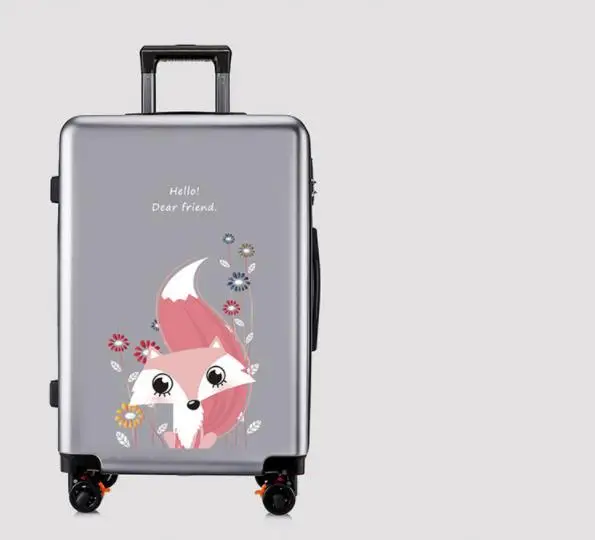 PC ABS чемодан на колесиках, студенческий чемодан на колесиках, багаж для путешествий, 20 дюймов, мультяшный стенд, одежда для багажа, чемодан на колесиках, модная сумка