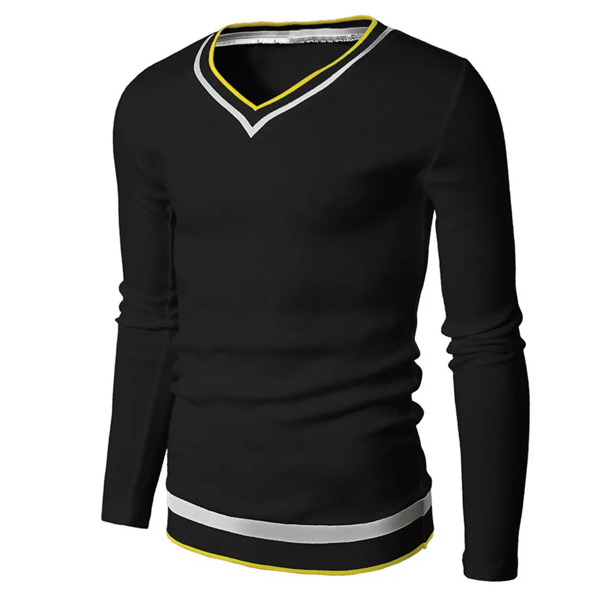 

Fashion Men's Autumn Winter Warm Silm Casual Patchwork Long Sleeve Top Sweatshirts Broadcloth Fabric Type Made Of High Quality