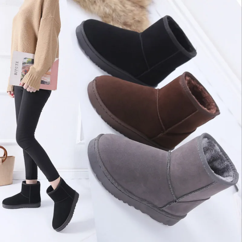 

Snow Boots Woman Winter Women Ankle Boot Korean Fashion Plus Size Non-slip Flat Booties Keep Warm Ladies Shoes