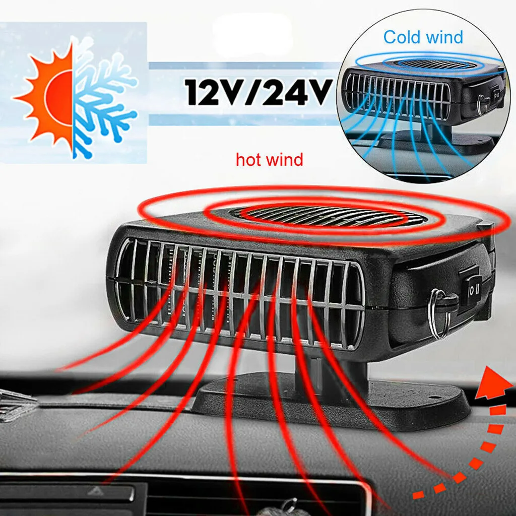 Портативный Авто нагреватель Demister 12/24V 200W электрический нагреватель лобового стекла 360 градусов вращения ABS Отопление Вентилятор охлаждения
